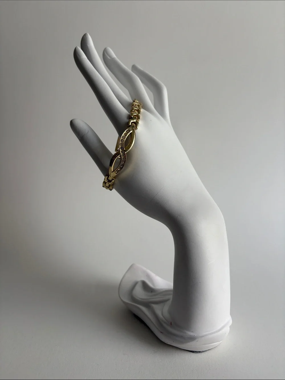 Gold Infinity Link Bracelet Sparkle Accent Women Jewelry